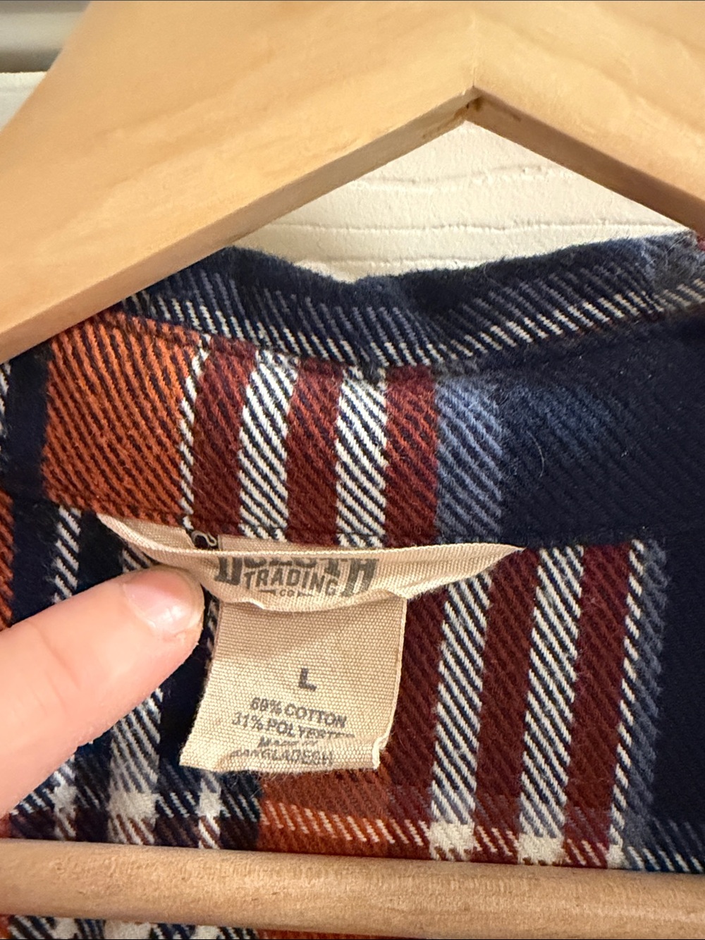 Duluth Trading Co Button-Down Shirt in Navy, Rust and White - Picture 2 of 12